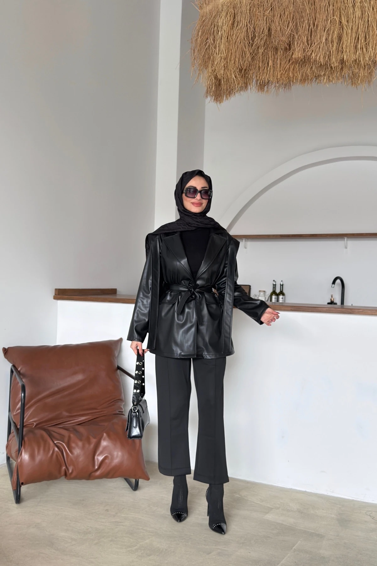 Seher Deri Ceket | Siyah