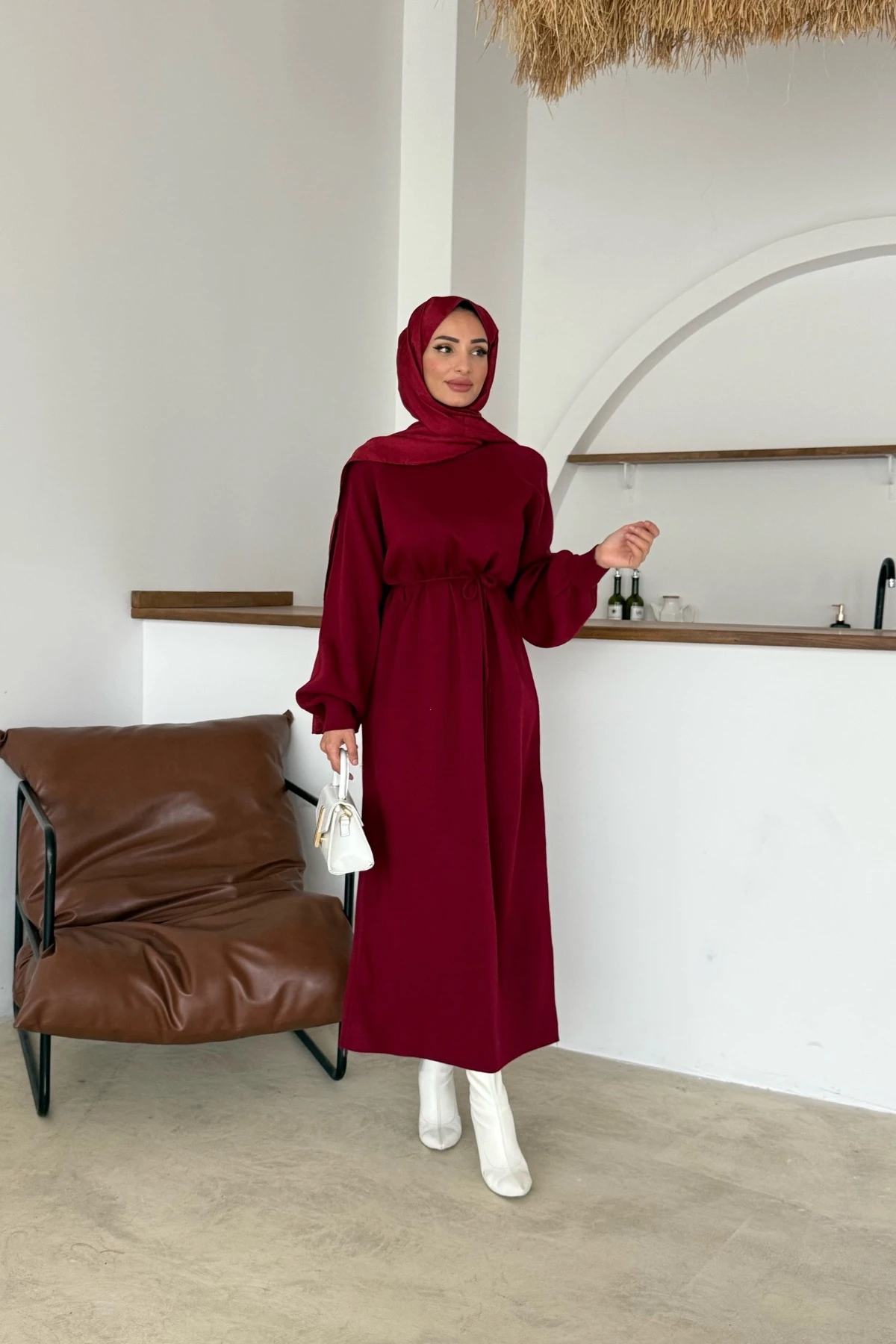Olla Triko Elbise | Bordo