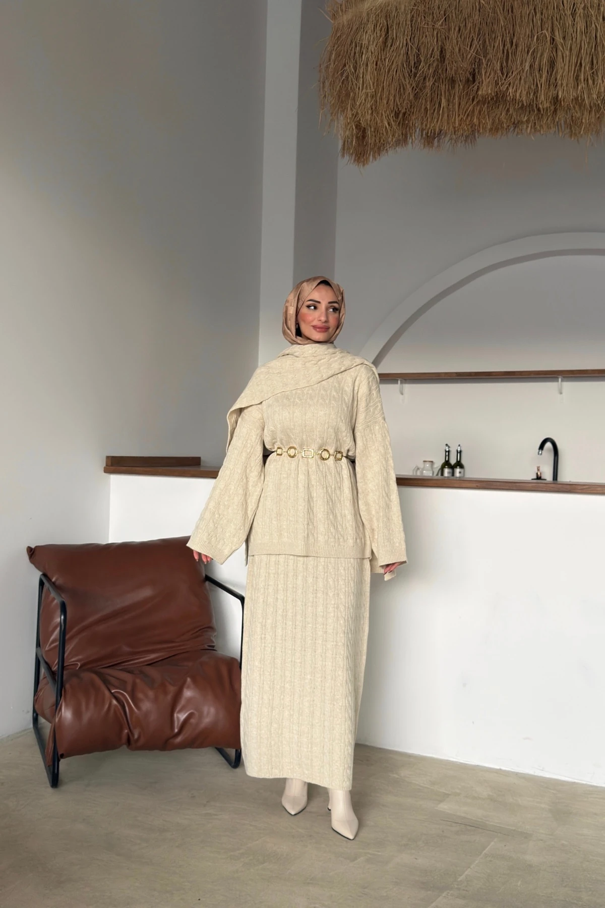 Luna Triko Takım | Bej